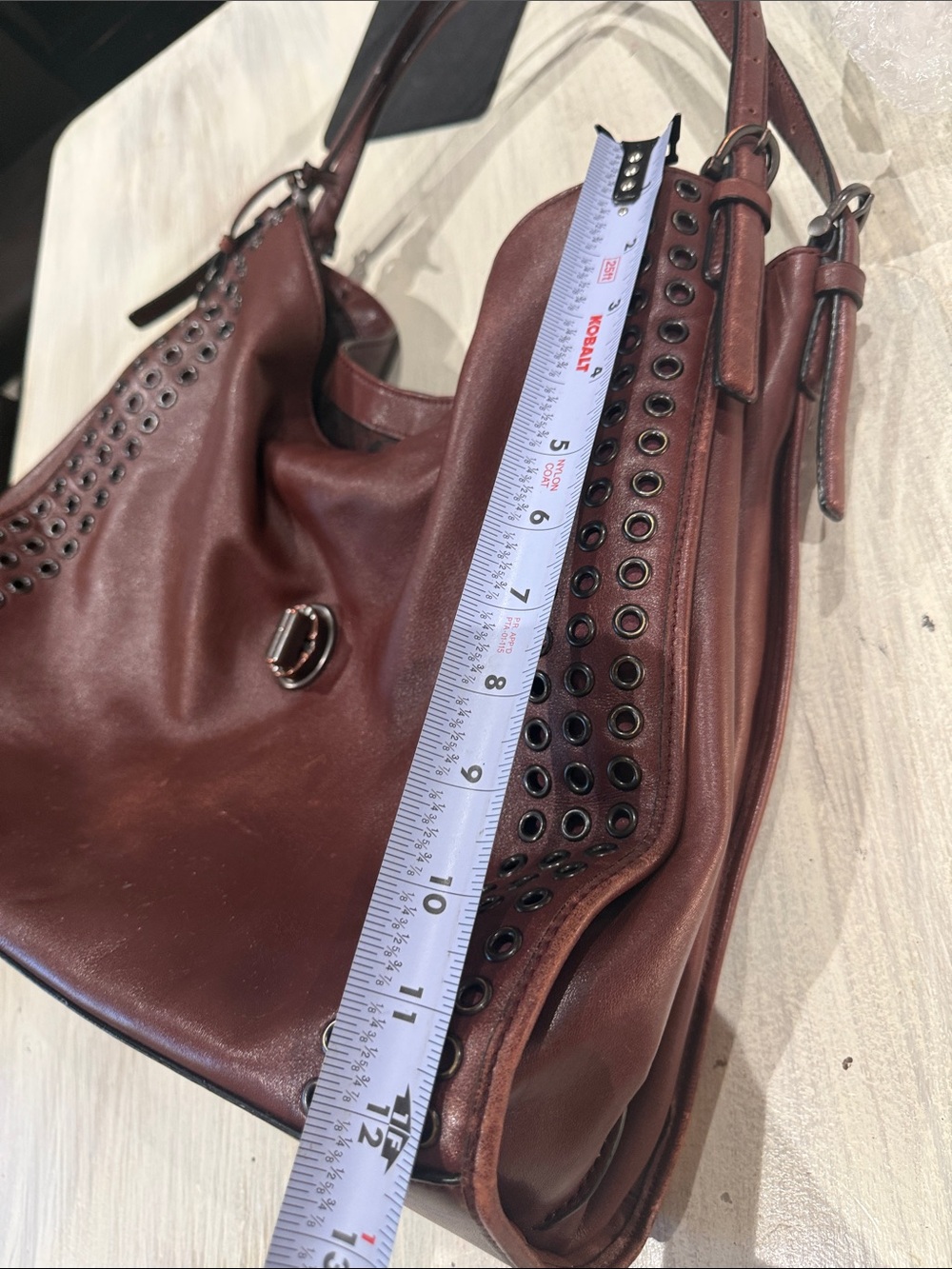 Coach Madison Large Studded Leather Hobo Brown - Picture 15 of 16